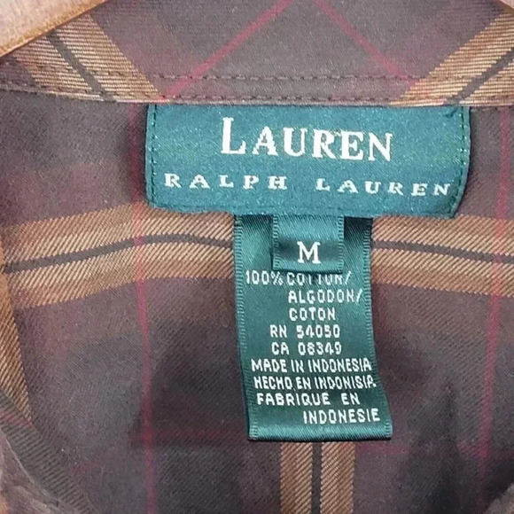 Lauren Ralph Lauren Women's Plaid Button-Up Shirt Medium Cotton 19CT - Picture 4 of 7